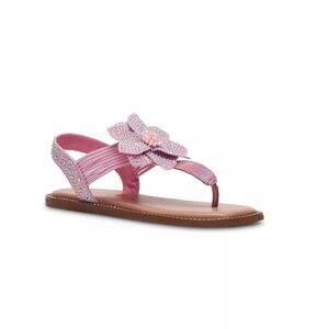 Steve Madden Girls Jmacee Flower Sandals in pink with rhinestone accents size 2